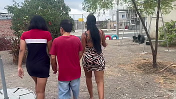 Fappking.com | Sex in a public park, an old man and two young busty women with big asses - REAL AMATEUR HOMEMADE THREESOME